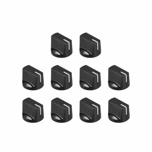 uxcell Guitar AMP Effect Pedal Knobs, 6.4mm Shaft Hole Pointer Control Knobs with Set Screws, Black, 10 Pieces
