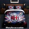 AC Milan Design Bed Bedding Set 1 Duvet Cover + 2 Pillowcases Soft Breathable Household Bed Linens