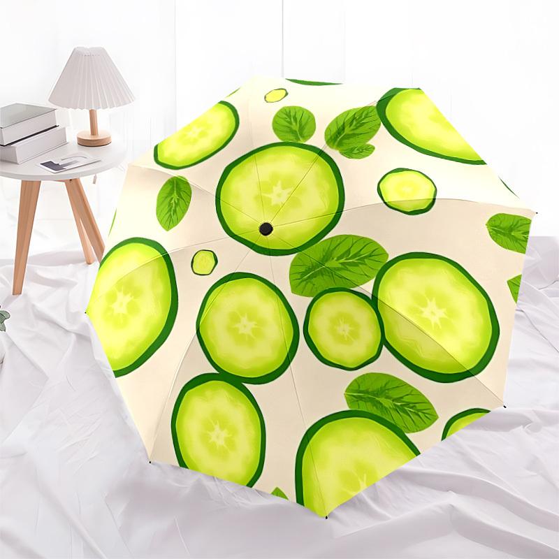 1pc Cucumber Slices Automatic Open/Close Umbrella, Formal Events - Ideal Gift for Family or Friends, Outdoor Accessory yy251211150