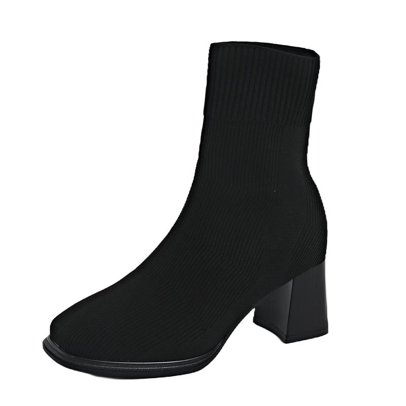 Fashion Aphixta Solid Color Sexy Women Ankle Boot 7cm High Heels Modern Sock Boots Shoes Woman Boats botines para mujeres Big Size 42