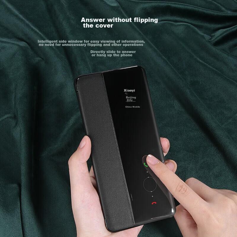 Ekakashop GermanySmart View Flip Case for Huawei P40, Full Protection Anti-Drop Cover Business Style Leather Case Xuan Black]