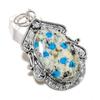 K2 Blue Azurite Gemstone 925 Steling Silver Jewelry Pendant 2.56" T2n23