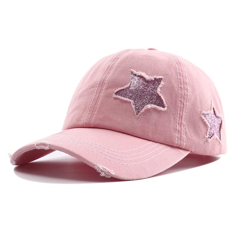 Обновленная бейсболка с высоким хвостом для женщин Snapback Шляпа Кость Хип-хоп Регулируемая Посадка Потрепанная Звезда Папа Шляпы Кепки Женские