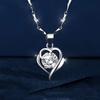 999 Pure Silver Necklace Women's Single-Minded Heart-Shaped Collarbone Necklace Affordable Luxury Fashion Jewelry