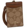 Card Case Outlet F63274 IME74 Lanyard ID Case Signature Pass Case Card Case Saddle Brown [Coach] [Used]