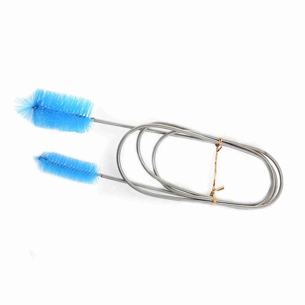 Flexible Cleaning Ended Brush Double Tubes Brush Pipe Fish Tank Spring Clean Tool(Blue)