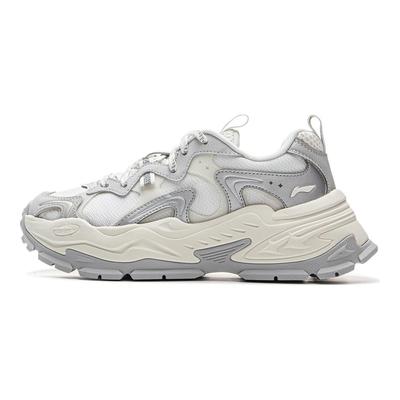 Li Ning Disney История игрушек X Star Bright Мягкая амортизация Ретро Трендовые Кроссовки на толстой подошве Женские Серебристые AGCV046-1