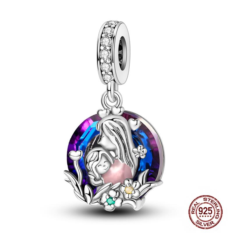 Медные Шармы Большая Любовь Мама Семья Сестра Розовое Сердце Тюльпан Бусины Ча Подходят для Оригинального Браслета Сделай Сам Ювелирный Подарок на День Матери