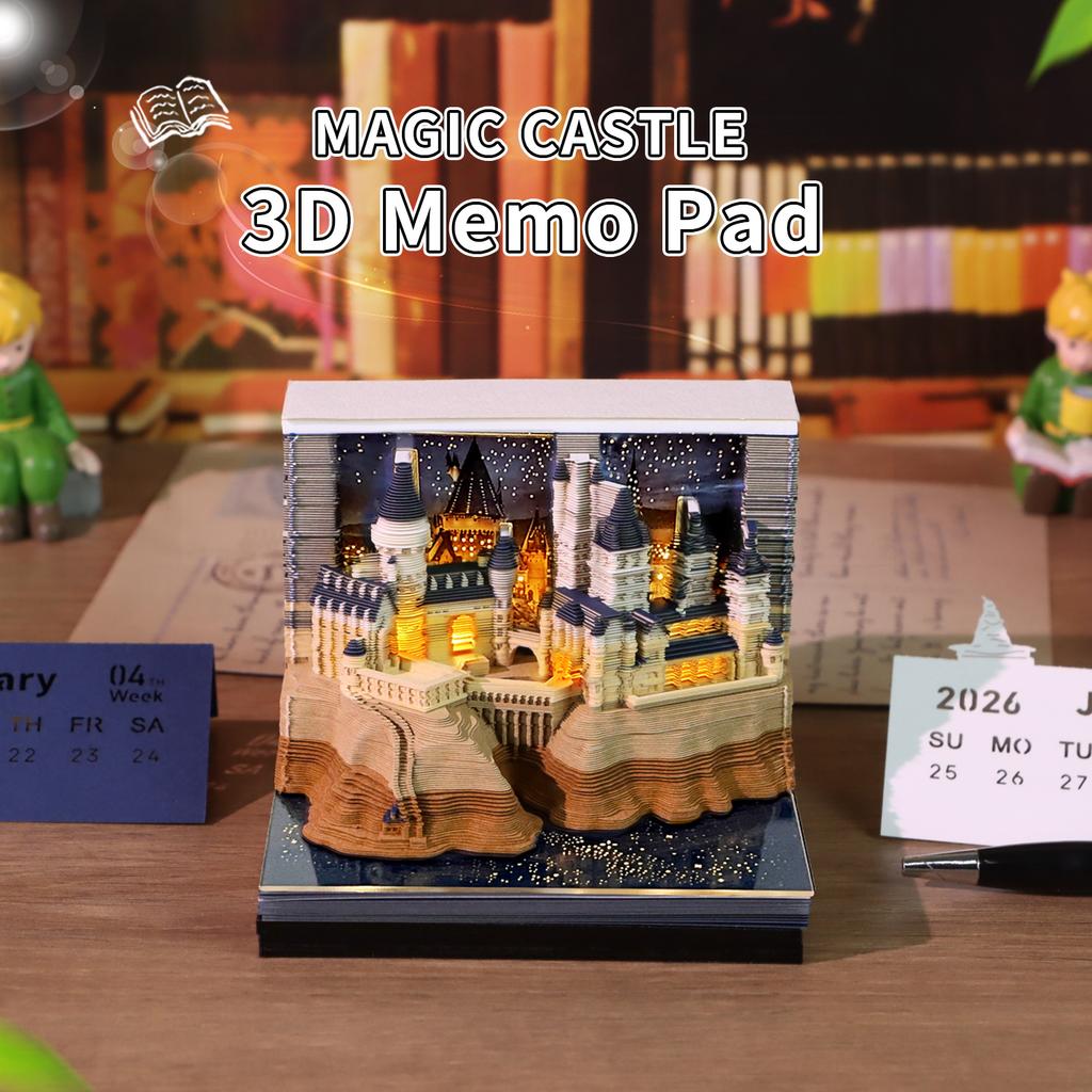 Hary Potter Gift Hogwarts Castle 3D LED Light Building Block Model Anime Collectible Creative Desk Ornament for Gift