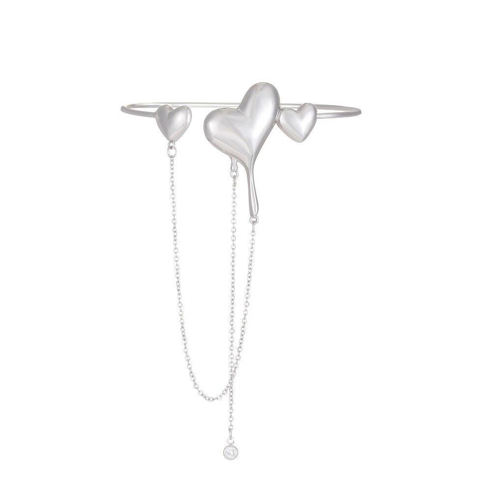 Модные подвески в форме сердца с кисточками на плечо, браслеты-цепочки для женщин, браслет-манжета с открытием, браслет-манжета в стиле панк, хип-хоп, украшения для тела ZH