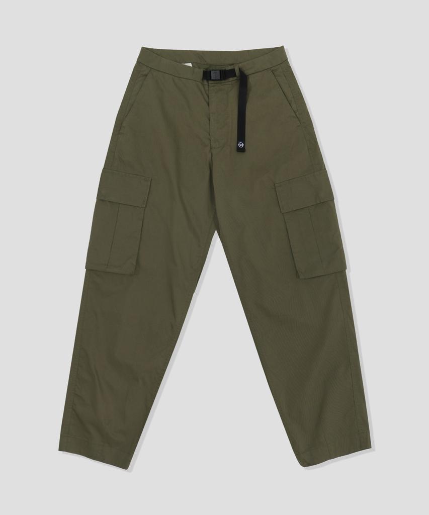 MIDNIGHT12AM Wide Tapered Cargo Pants - Khaki