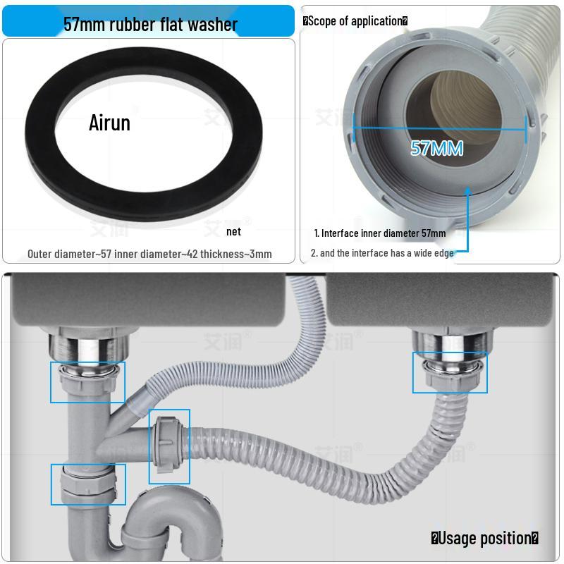 Резиновое уплотнительное кольцо для кухонной мойки для прокладки сливной трубы