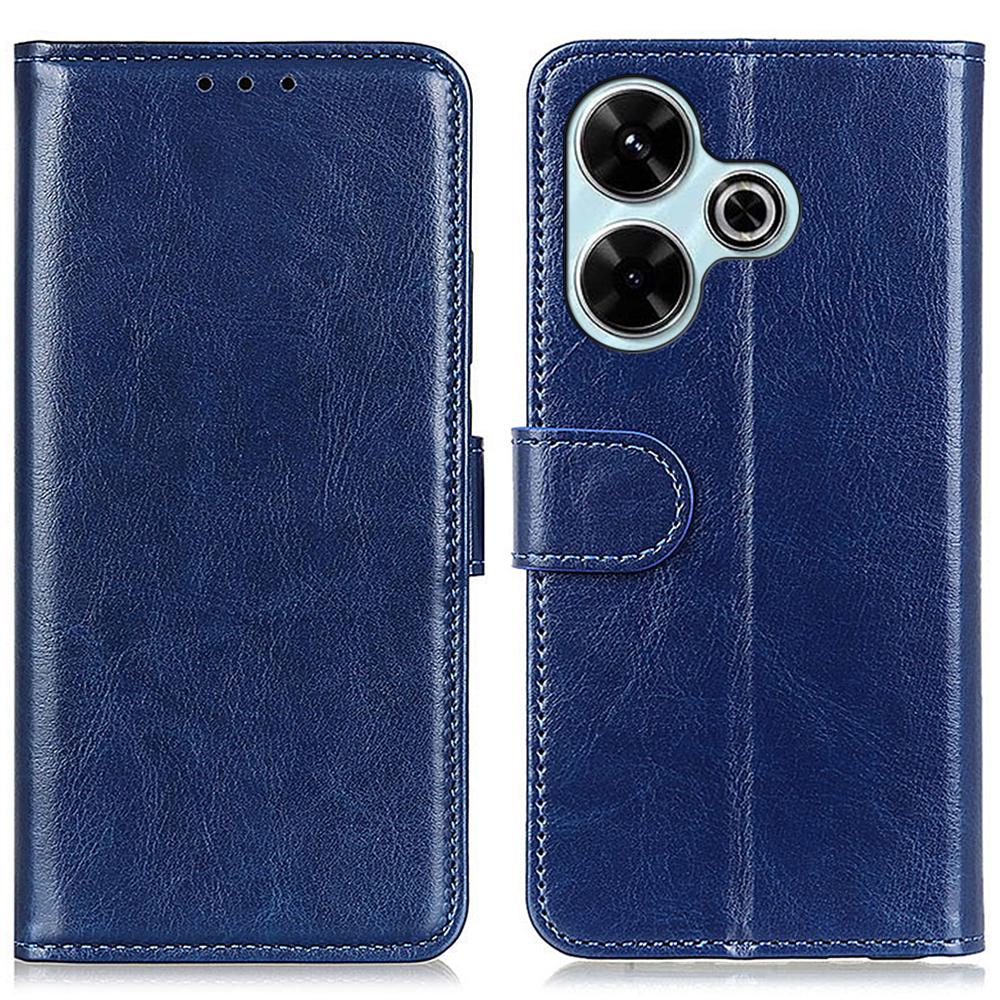 For Xiaomi Redmi 13 5G/13 4G Phone Case Crazy Horse Texture PU Leather Wallet Stand Phone Cover