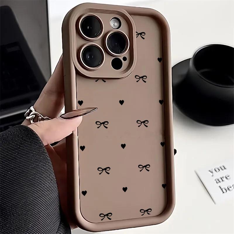 Милый Чехол-Сердечко с Бантом Для Motorola Moto Edge 60 Fusion 40 NEO 50 Pro E14 G85 G24 G34 G54 G84 G14 G53 E13 G75 E22 Чехол Силикон