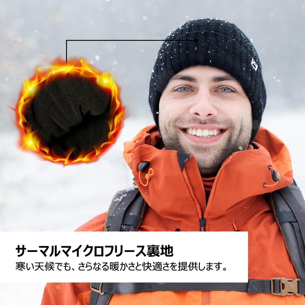 Army Green Winter Beanie Merino Wool Fleece Lined Knit Cap for Big Heads Warm Hat for Men and Women Cold Weather [TOP-EX] XL/XXL 100%