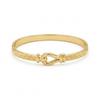 Gold Color Snap-on Horseshoe Rings Bangle Stainless Steel Bracelet for Women Fashion Jewelry Gift