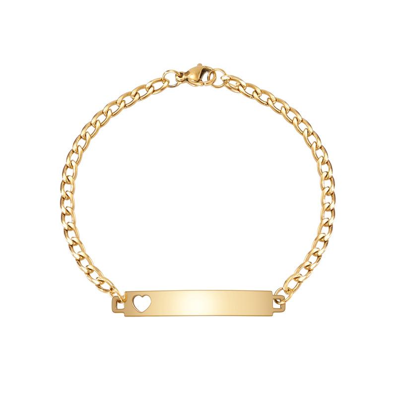 Fashion Stainless Steel 18k Gold Plated Bracelet Couple Curved Titanium Steel Bracelet Fashion Cool Street Style