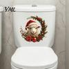 Christmas Toilet Decals Sheep Stickers, Self-Adhesive Lamb Lid Decals, Waterproof Cute Holiday Seat Art Xmas Bathroom Decor for Tank Tile Home