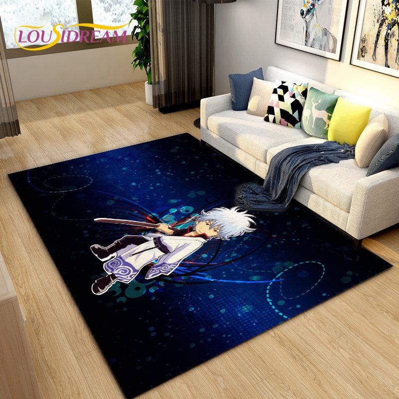 Гинтоки Кагура Гинтама Аниме Ковер, Ковер для гостиной, спальни, дивана, придверный коврик, украшение, детский игровой нескользящий коврик для пола