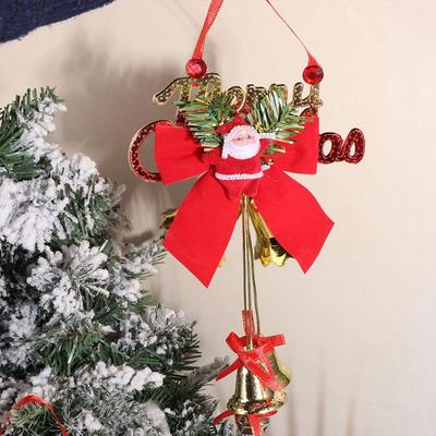 Декоративный колокольчик Санта-Клауса, подвеска, мультяшная подвеска на елку с колокольчиками, золото/серебро/красный