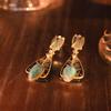 Западные Винтажные Европейские и Американские Ручной Работы Эмалевые Позолоченные Натуральный Камень Уникальные Серьги