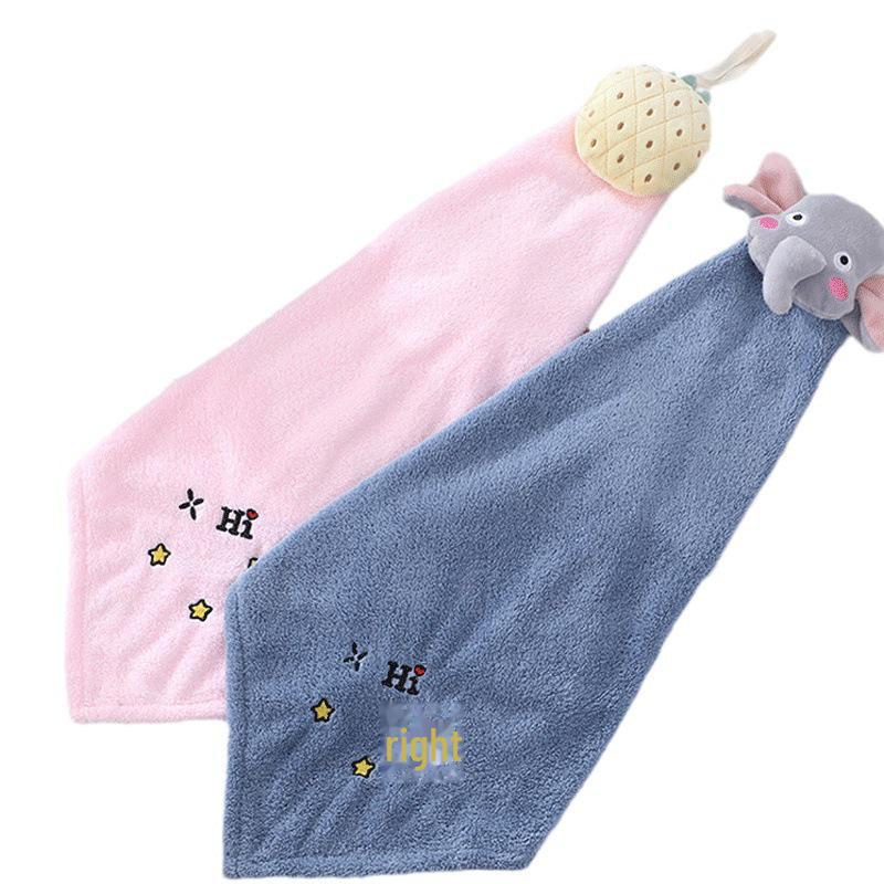 Милое детское полотенце для рук с рисунком из мультфильма - мягкое, плотное, впитывающее, без ворса, коралловый флис.