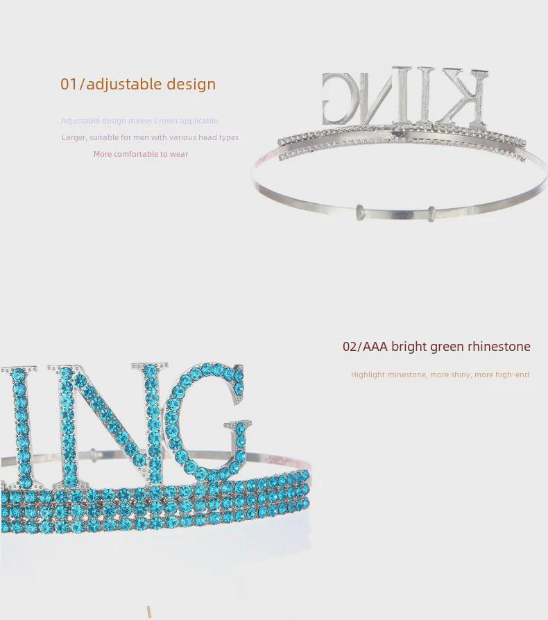 Мужской комплект из королевской короны и пояса на день рождения - праздничный головной убор для торта