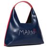 Marni Diamond Logo Print Reversible Open Design Tote Bag Women Handbags Blue Red M01478M00TK0M803