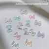 10 Pcs Colorful Aurora Jelly Clear Bow Nail Decorations 3D Resin Cute Bowkont Nail Art Charms Gems Diy Manicure