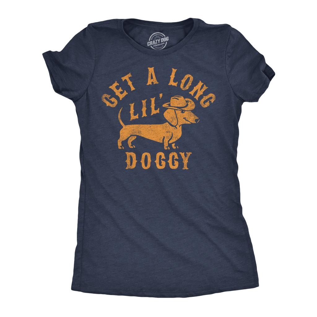 Смешные футболки Get A Long Lil Doggy Sarcastic Wiener Dog