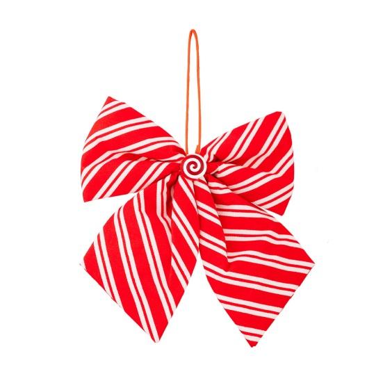 Конфетные полоски Рождественские банты для венка Красно-белый бант с полосками леденца для гирлянды Свадебная вечеринка Лестница Камин Внутренний Наружный декор