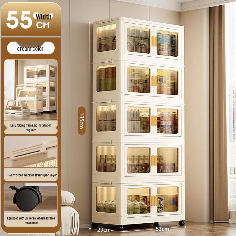 Передвижной многоярусный складной шкаф для хранения: Пластиковый органайзер без установки для спальни и гостиной