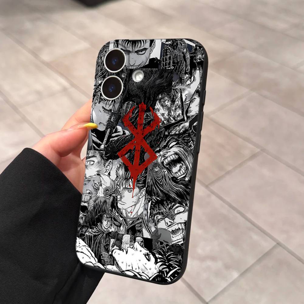 Комикс Крутой Берсерк Для iPhone 17 16 15 14 11 12 13 Pro Max Plus Чехол Милое Арт Покрытие для Телефона