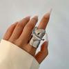 Модные Металлические Неправильные Скрученные Кольца для Женщин Простые Золотого Цвета Открытые Регулируемые Мятые Кольца на Пальцы Ювелирные Изделия Вечеринка Подарки
