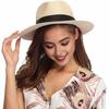 Beach Straw Hat Solid Color Wide Brim Sunshade Anti-UV Breathable Foldable Color Matching Summer Vacation Sun Cap Unisex Travel Hat