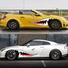 2PCS Shark Mouth Teeth Die Cutting Car Stickers Window Bumper Vinyl Decals Personalized Auto Body Decoration Decals Accessories