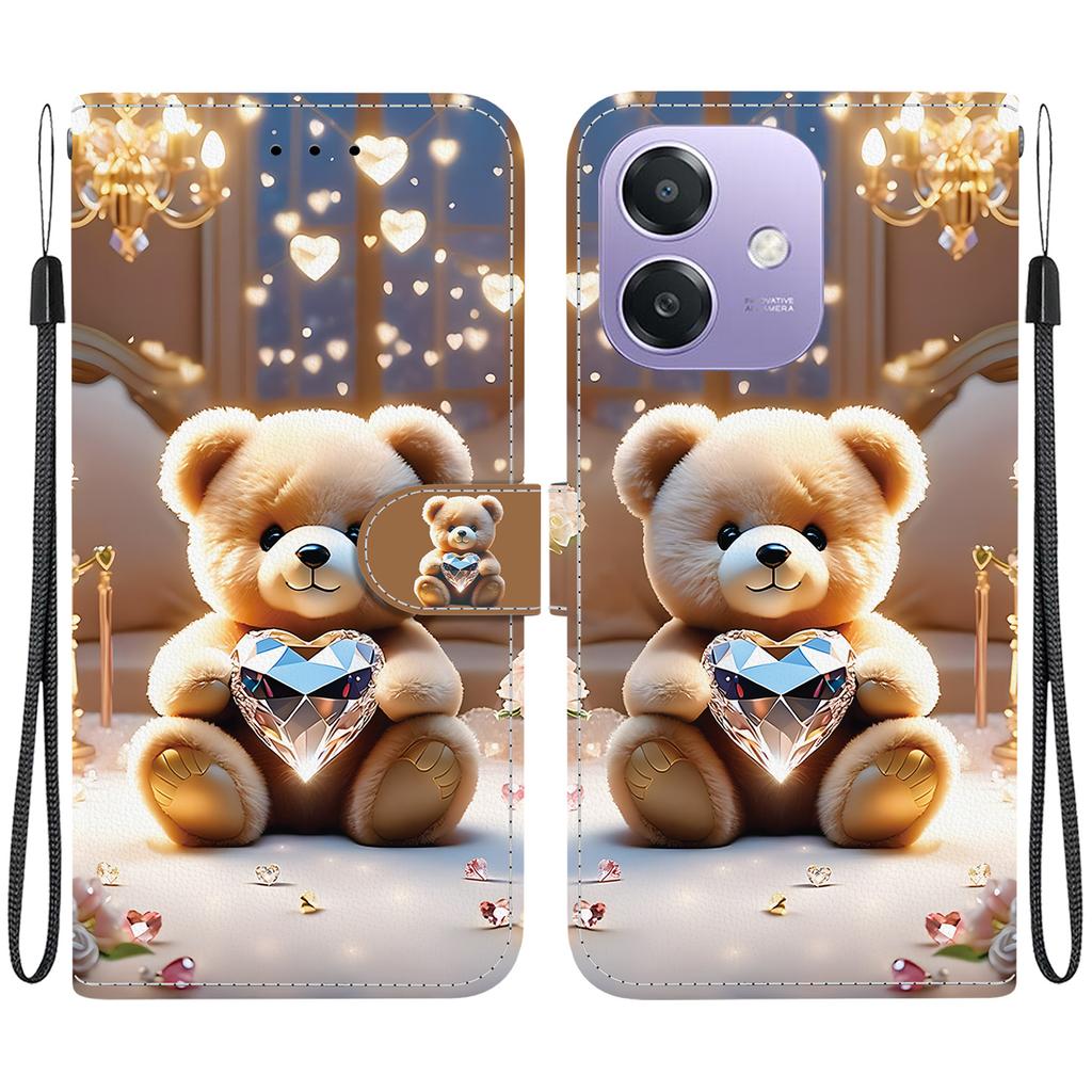 Чехол-книжка из искусственной кожи ручной работы для Oppo A3/A3 4G/Oppo A60/Oppo A40/A40m/Oppo A5x, противоскользящий, противоударный чехол с ремешком на запястье и рисунками сердец/роз/кошек