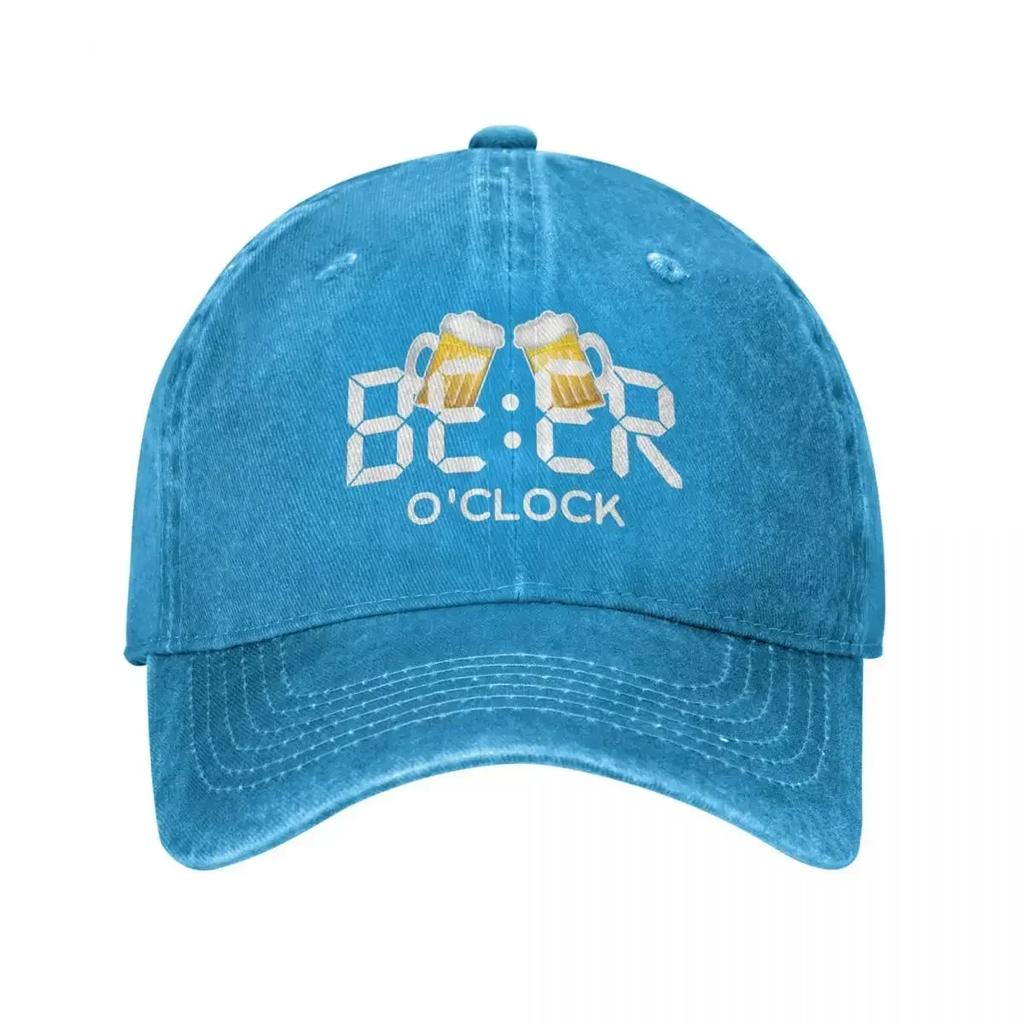 Beer Oclock Unisex Style Baseball Cap Beer Lover Distressed Cotton Hats Cap Classic Outdoor Summer Adjustable Fit Headwear