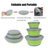 3 Pieces Bowl Sets Portable Picnic Camping Bowl Set Silicone Folding Bowls with Lid Foldable Fruit Salad Bowl Foldable Lunch Box