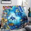 1 шт. Фланелевое одеяло с 3D-печатью пейзажа, Высококачественное, Удобное для всех сезонов, Декор для дома, Тепло и уют, Идеально для подарков