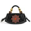Vintage Embossed Leather Handbags for Women Designer Crossbody Shoulder Bag with Top Handle Chinese Style Handmade Purse 2025