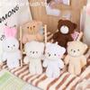 10Pcs Stuffed White Bear Plush Keychain Cartoon Animal Bear Plush Dolls Little Bear Plush Toy  Kids