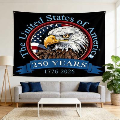 1 шт. Флаг к 250-летию Декларации независимости США Холщовый верх с 2 люверсами Прочный материал премиум-класса