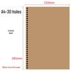Блокнот А4 в клетку из крафт-бумаги на кольцах со сменными блоками - Ретро стиль