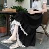 Irregular Lace Patchwork Versatile Skirt with Scalloped Hem for Women