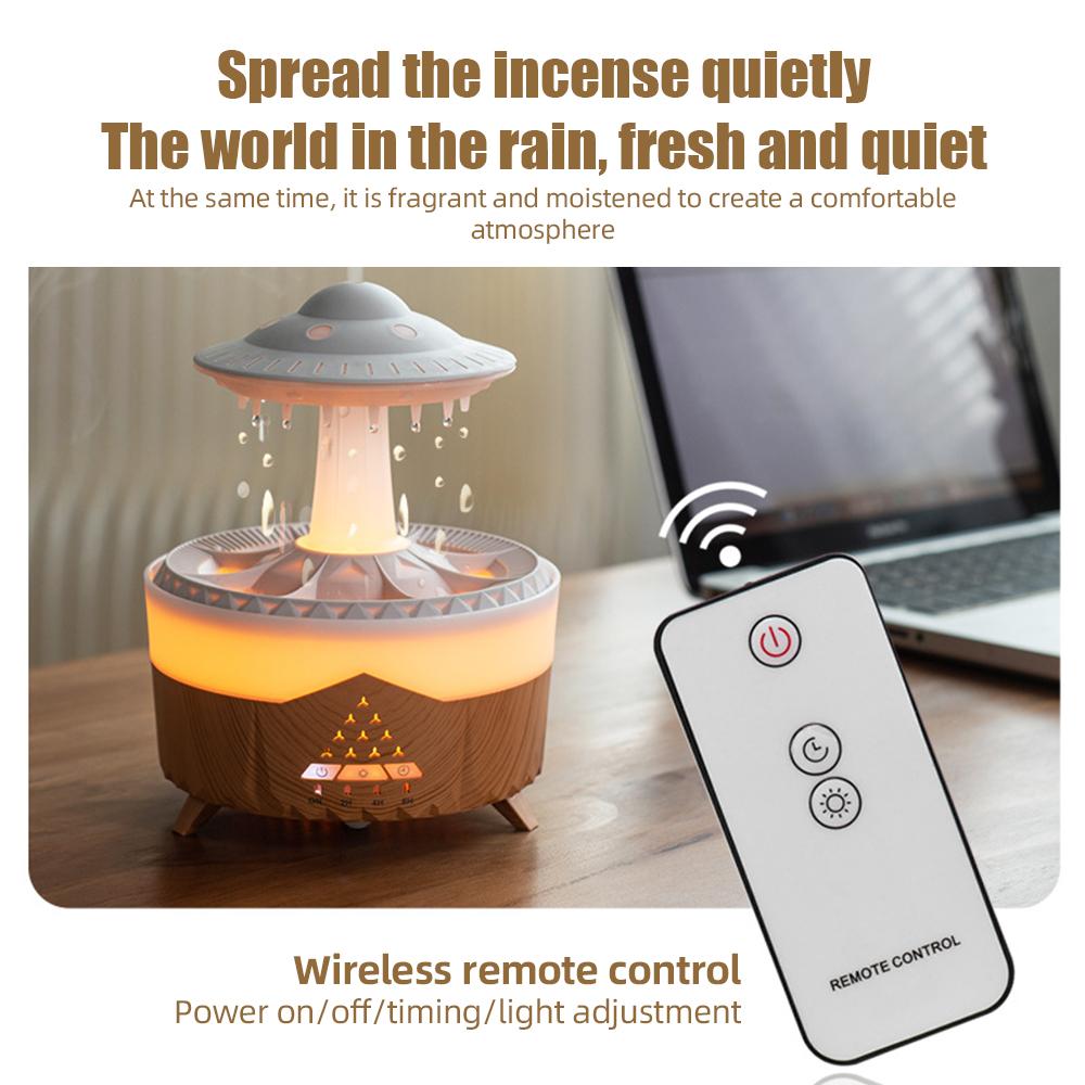 Увлажнитель дождевого облака, капельница для воды, 350 мл, таймер большой емкости, прохладный туман, диффузор эфирного масла с 7