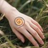 Adjustable Copper Spiral Hand Ring Energy Healing Meditation Handmade Palm Cuff Spiral Palm Ring Jewelry