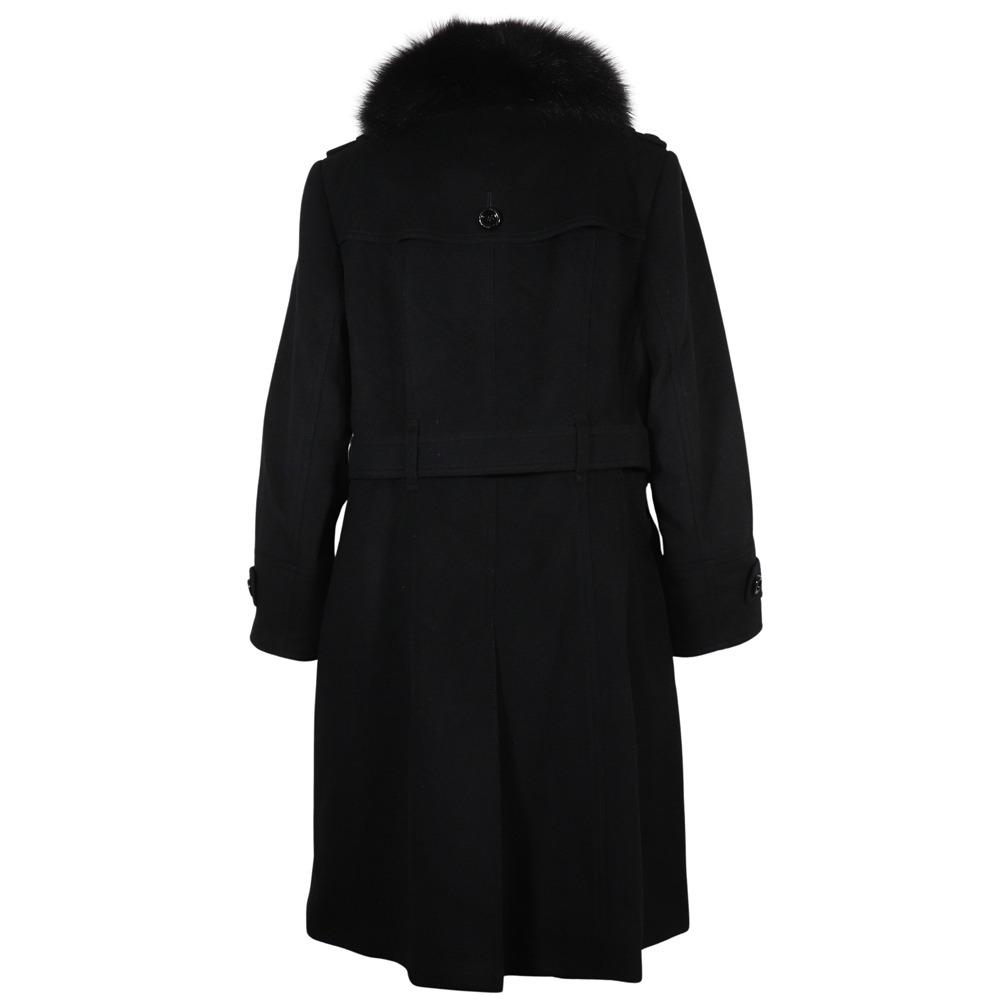 Burberry Пальто с воротником-стойкой из нержавеющей стали B2B45-443-09 черное кашемировое Женское Б/У