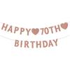 Gold Hello 70 Birthday Banner, Gold Glitter Happy 70th Birthday Party Decorations, Supplies