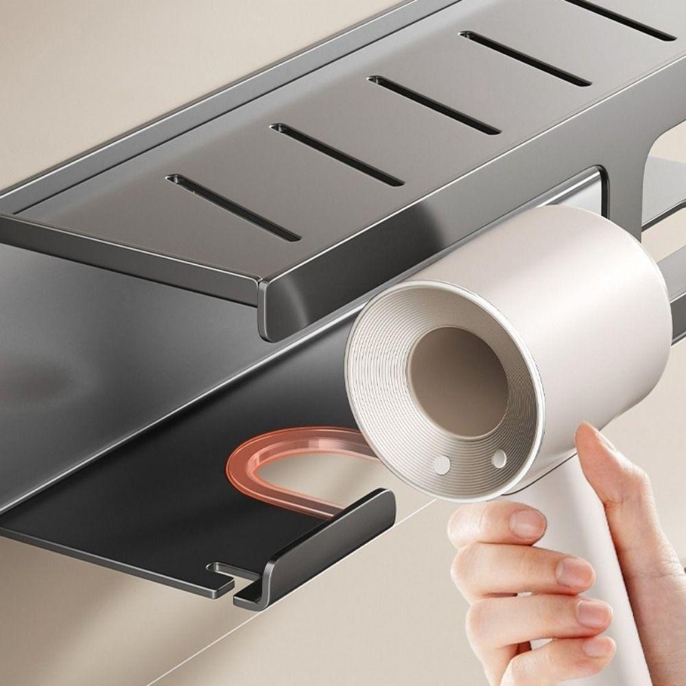 Wall Mounted Hair Dryer Holder Carbon Steel Toilet Paper Holder Practical Tissue Rack Toilet